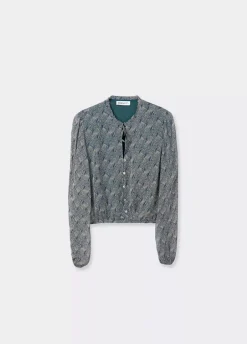 Blusa Corta Botones Estampado