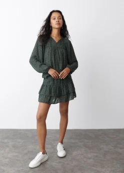 Blusa Cuadros Escote Cuadrado