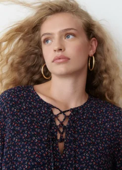 Blusa Tiras Cruzadas Estampada