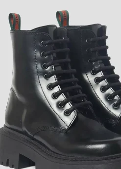 Bota Acordonada Piel