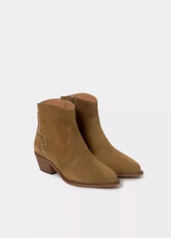 Botin Tachas Talon Piel