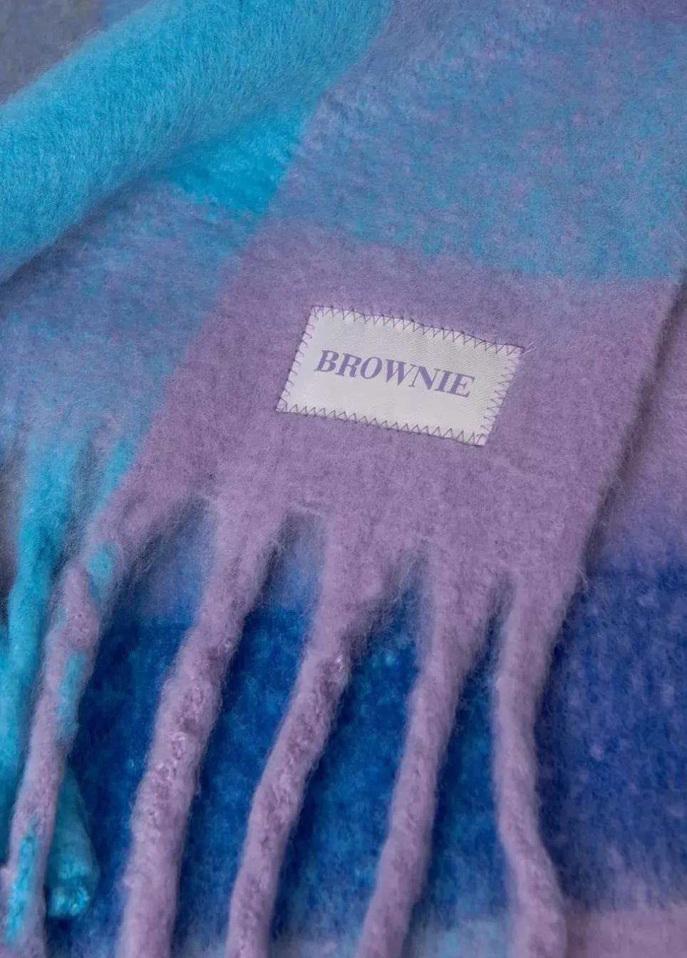 Bufanda Gruesa Cuadros Flecos