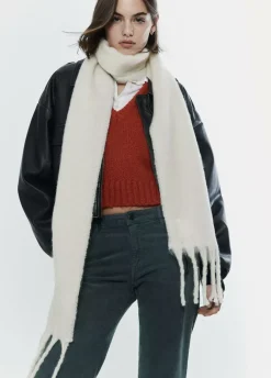 Bufanda Gruesa Estrecha Lisa Flecos