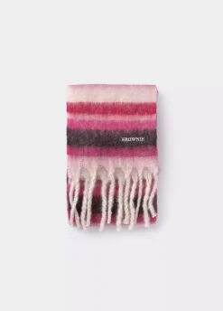 Bufanda Gruesa Estrecha Rayas Flecos