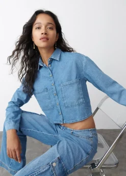 Camisa Denim Cropped