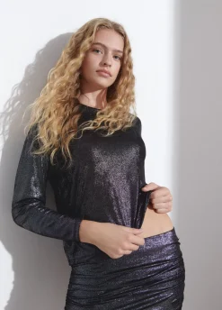 Camiseta Apertura Hombros Brillo