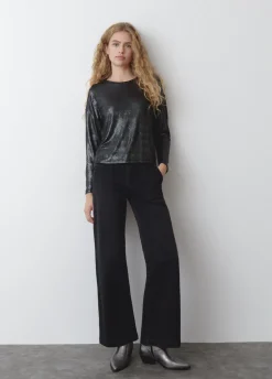 Camiseta Apertura Hombros Brillo