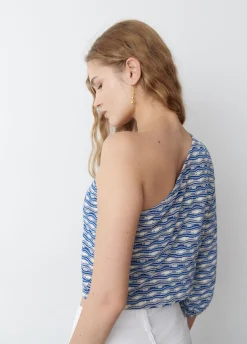 Camiseta Asimetrica Hilo Metalizado