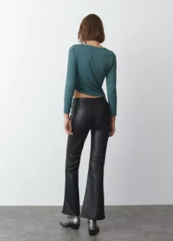 Camiseta Asimetrica Rayas Frunce