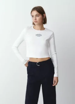 Camiseta Baby Tee Manga Larga