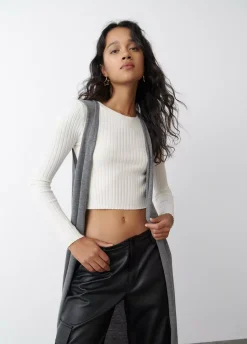 Chaleco Largo Punto Liso