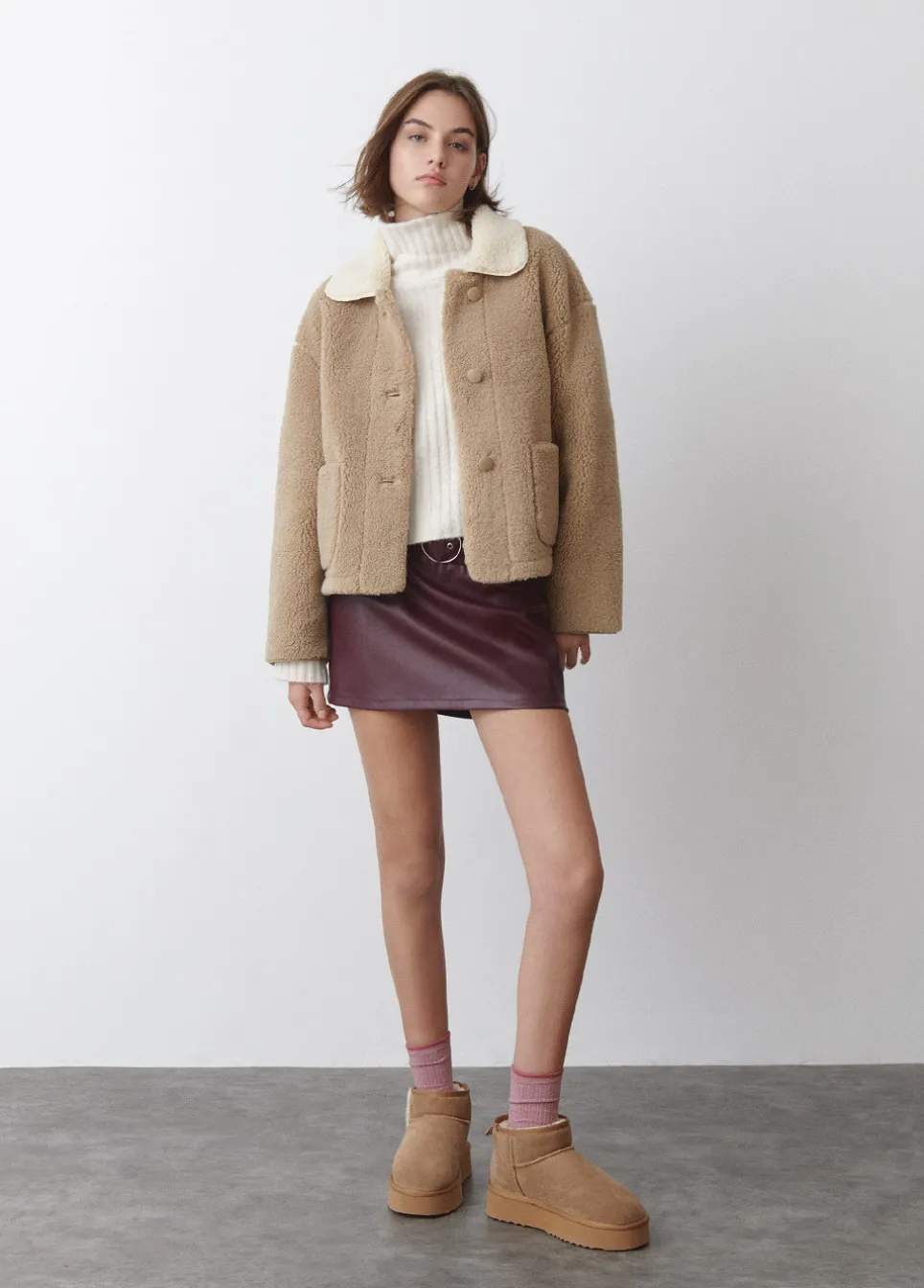 Chaqueta Borreguito Cuello Contraste