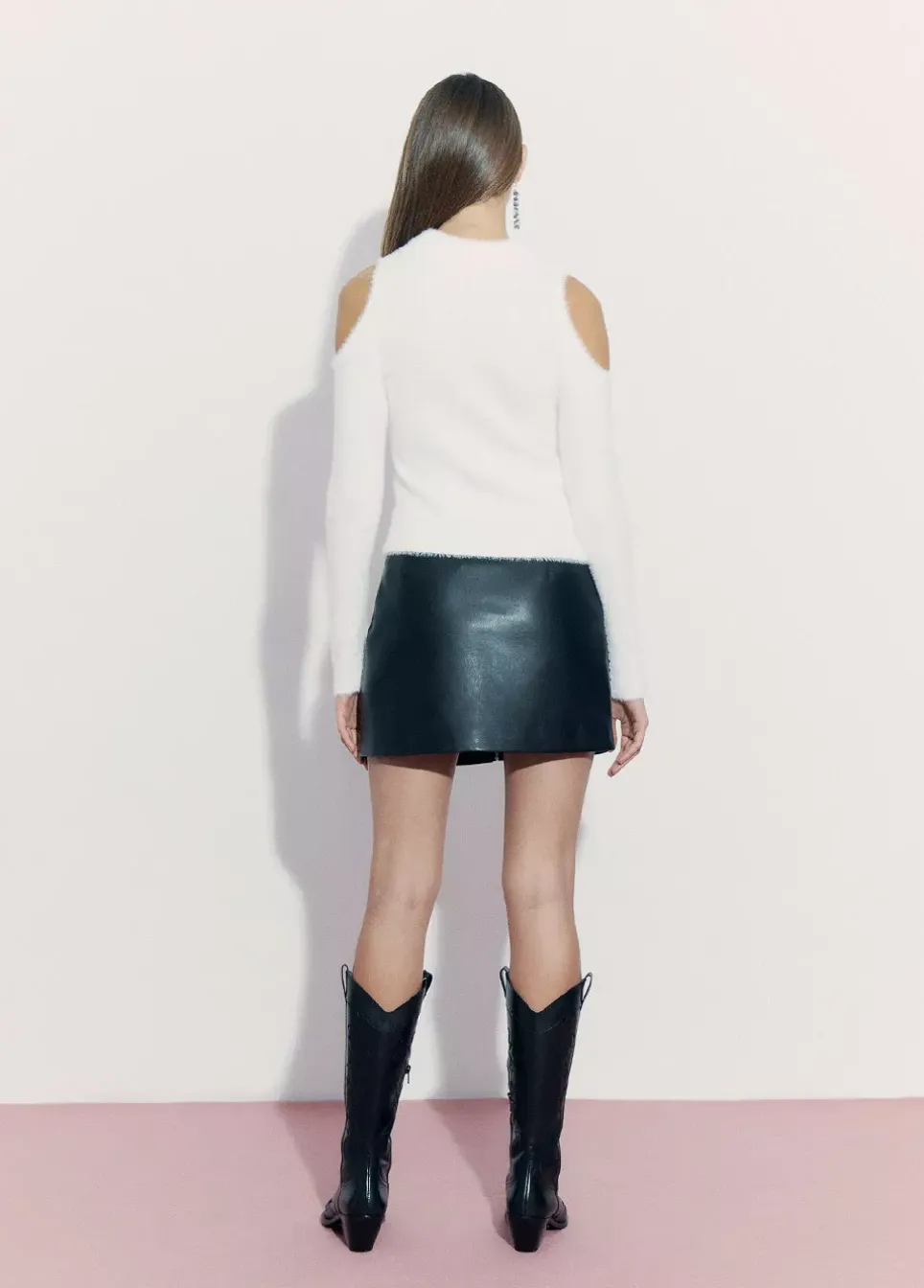 Falda Pu Cremallera Y Tachas