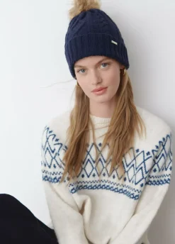 Gorro Trenza Bola Pelo