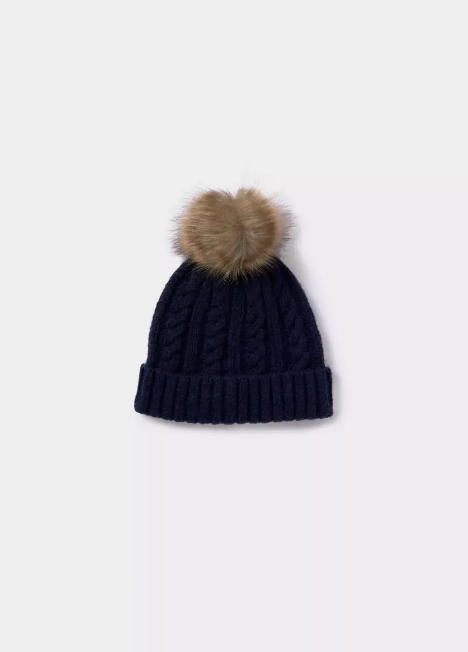 Gorro Trenza Bola Pelo