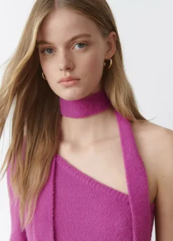 Jersey Asimetrico Pelo Bufanda