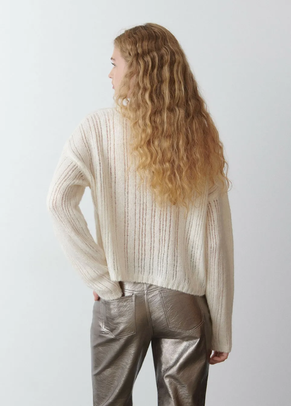 Jersey Calado Cuello Redondo Crudo