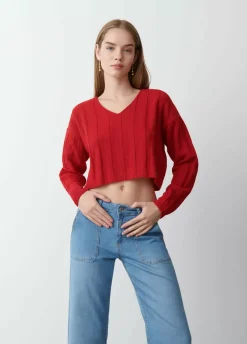 Jersey Cropped Cuello Pico