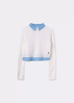 Jersey Cropped Detalle Camisa