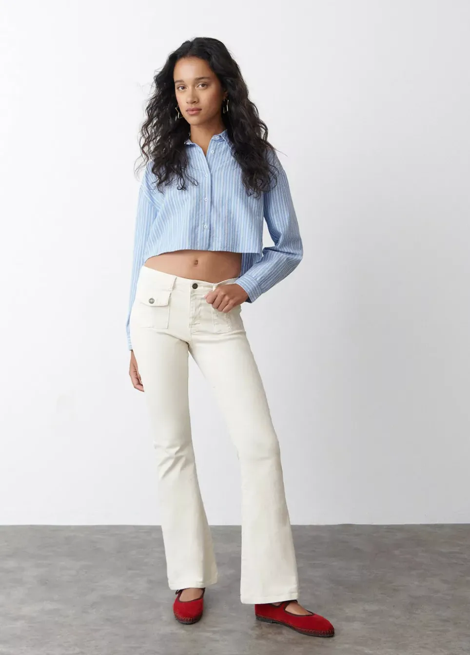 Pantalon Campana Bolsillos Frontales