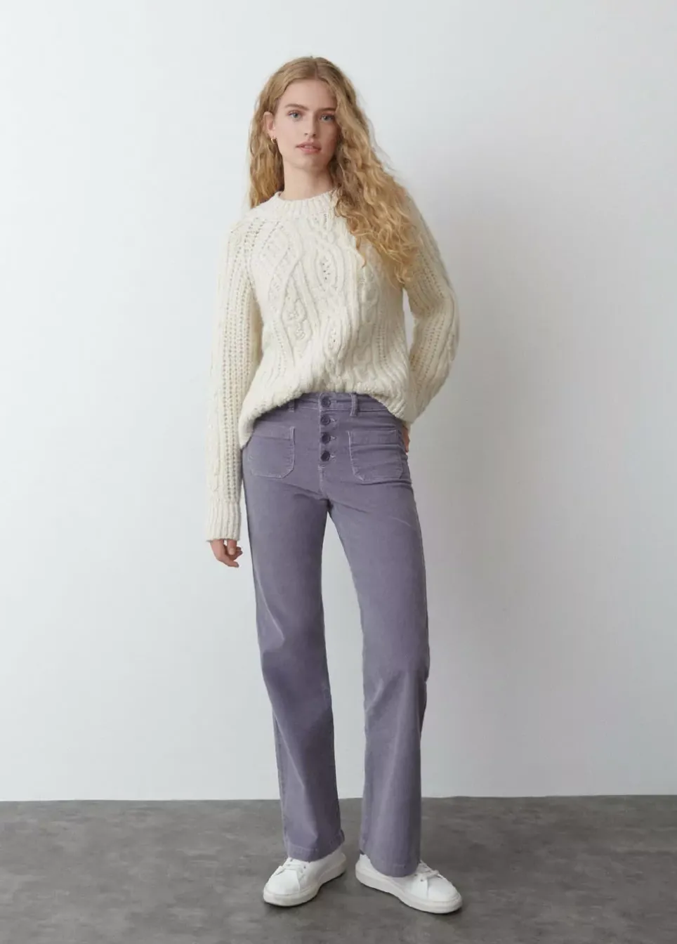 Pantalon Pana Culotte Bolsillo Frontal