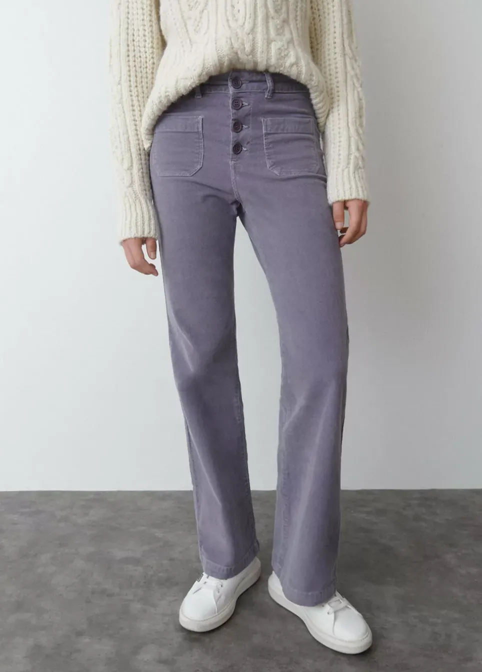 Pantalon Pana Culotte Bolsillo Frontal