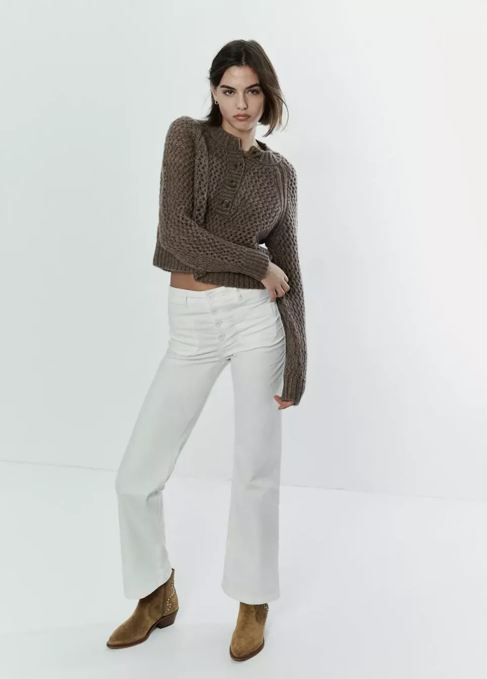 Pantalon Pana Culotte Bolsillo Frontal