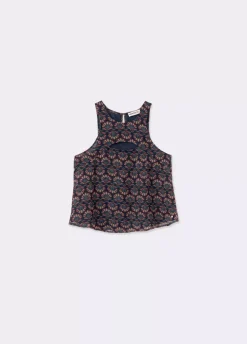 Top Estampado Indio Lurex Cut Out