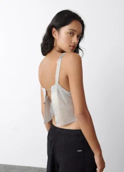Top Malla Metalica Plata
