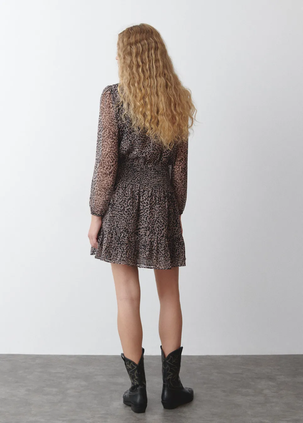 Vestido Corto Mancha Animal